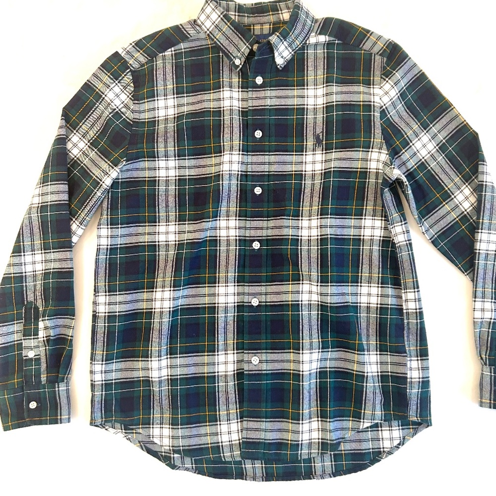 Ralph Lauren Boys Large 14-16 Multi color plaid button down